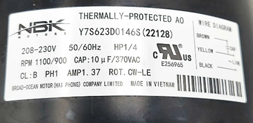 Carrier HC39GE208A Replacement Condenser Fan Motor | Replaces Genteq 5KCP39HFS277DS | 1/4 HP 208/230V